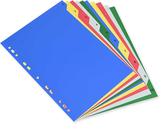 1 To 10 PP Index Divider Blue/white Pack of 25 Pieces