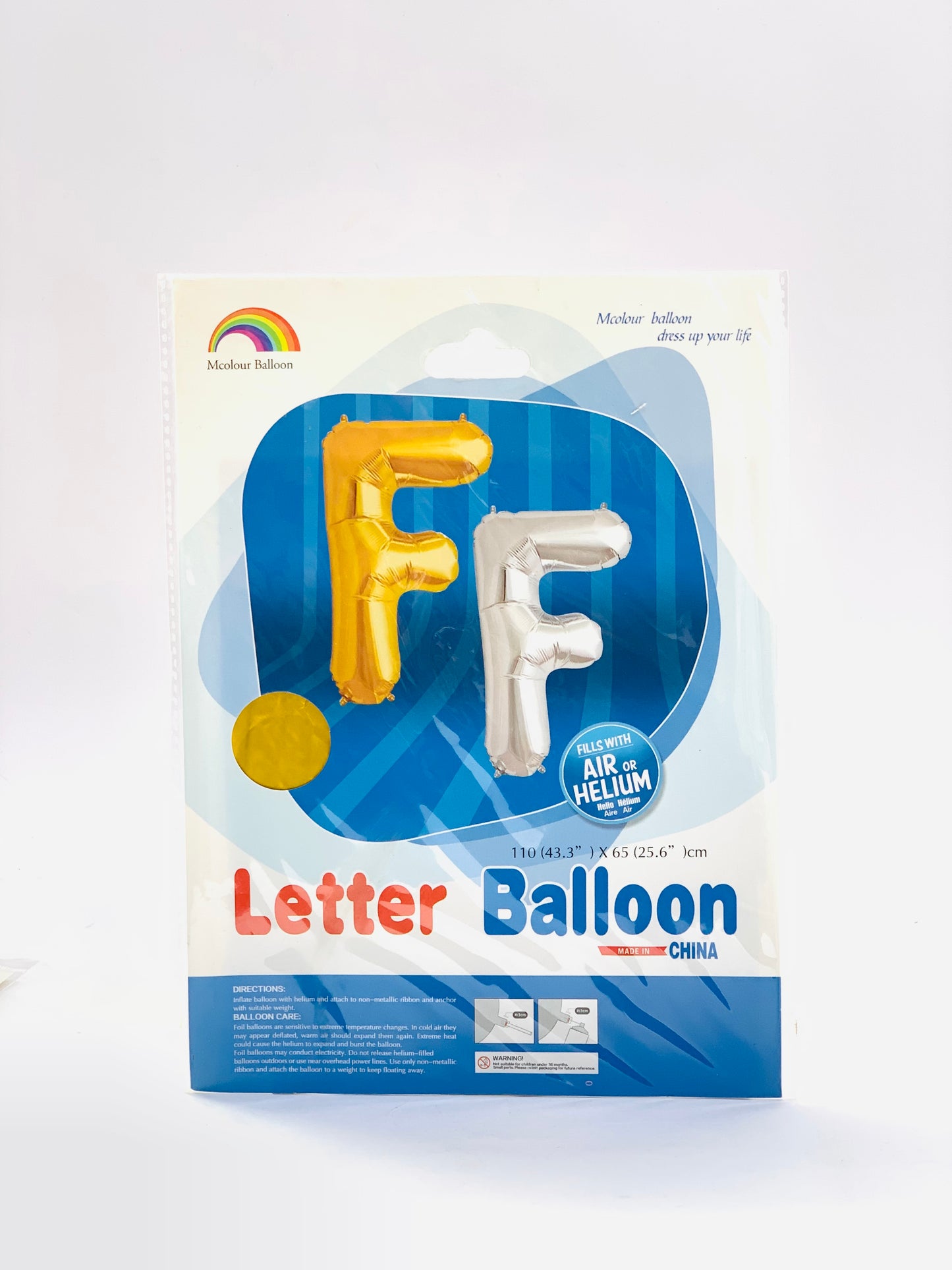بالون فويل حرف F ذهبي 110×65 سم