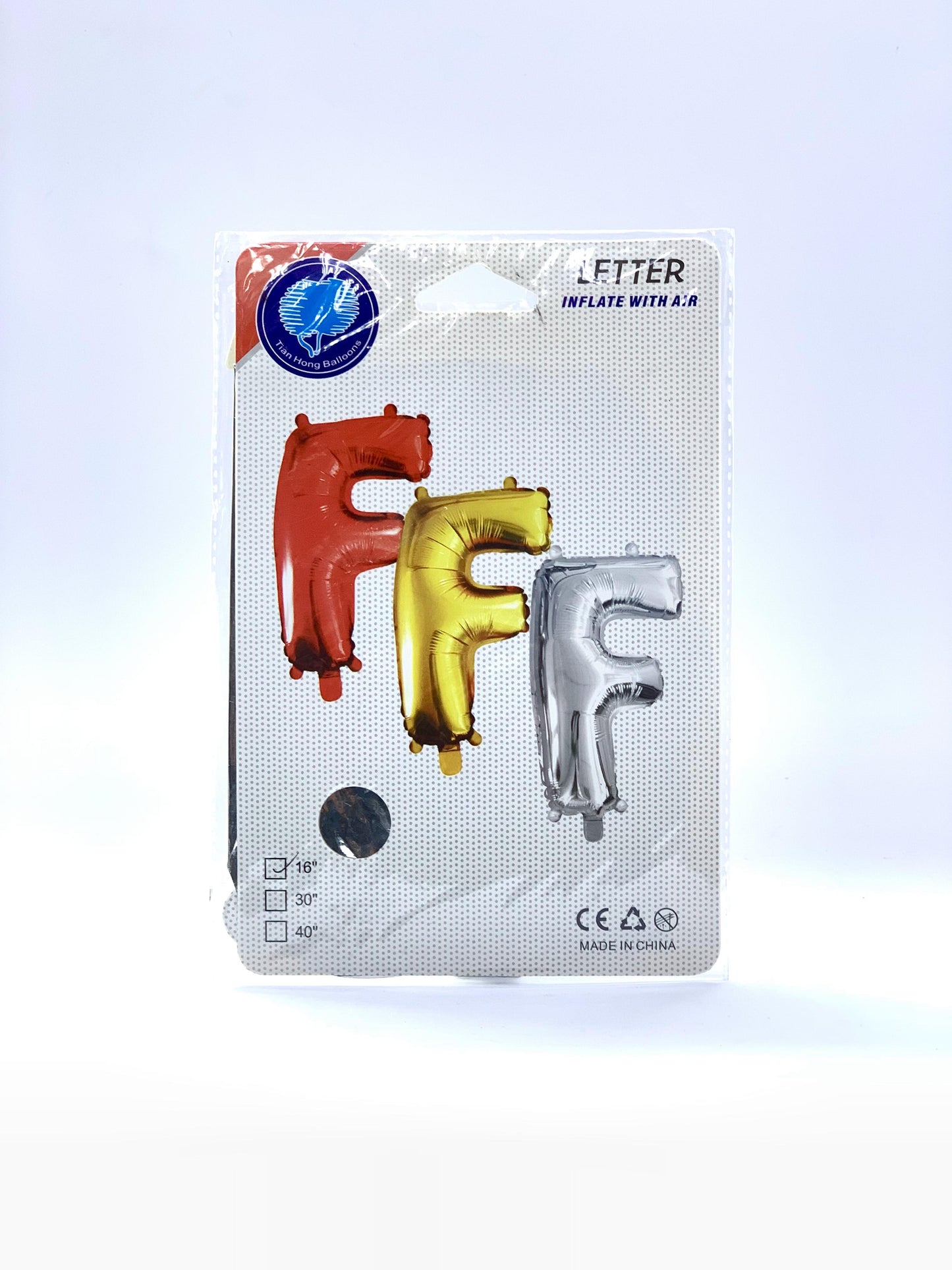 بالون فويل حرف F فضي 16"