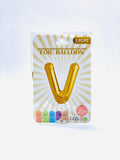 FOIL BALLOON LETTER V GOLD