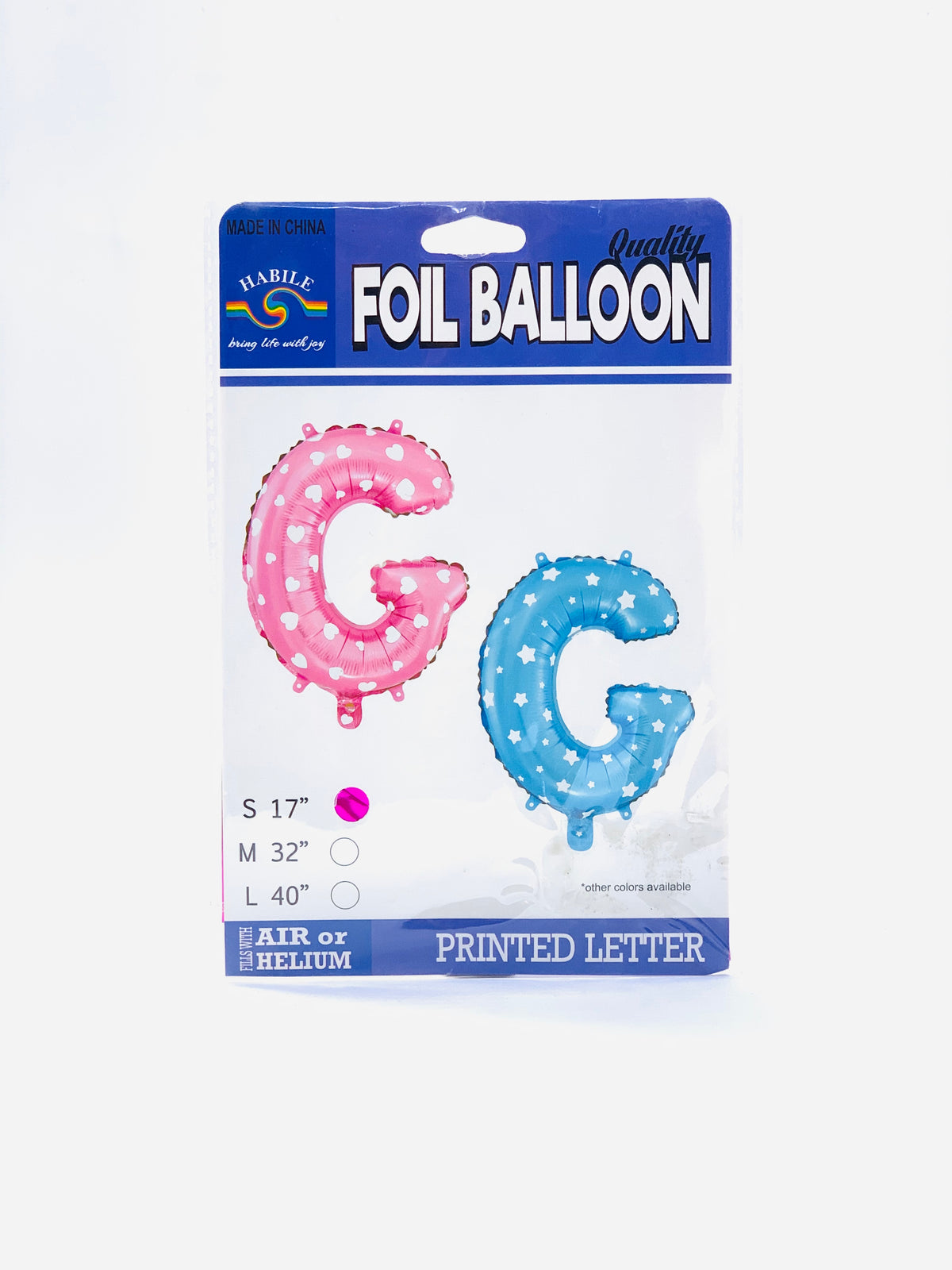 FOIL BALLOON LETTER G PINK 17"