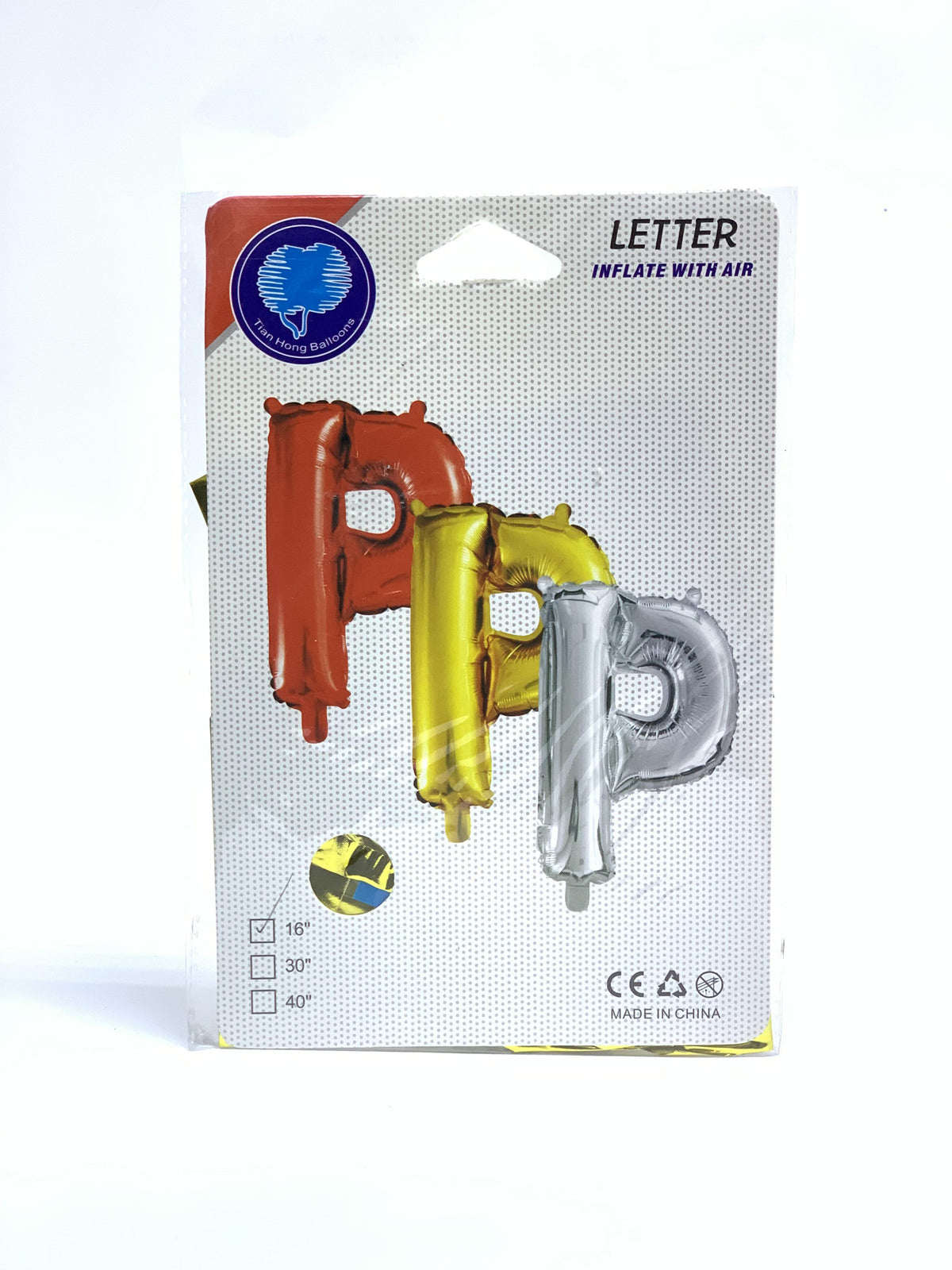 FOIL BALLOON LETTER P GOLD 16"