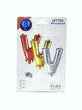 FOIL LETTER BALLOON V SILVER 16"