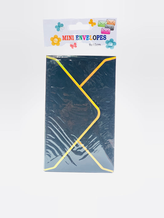 MINI GIFT ENVELOPE 9X15 BLACK WITH GOLD