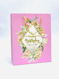 GIFT BAG WITH DIAMOND DESIGN FLOWER PINK