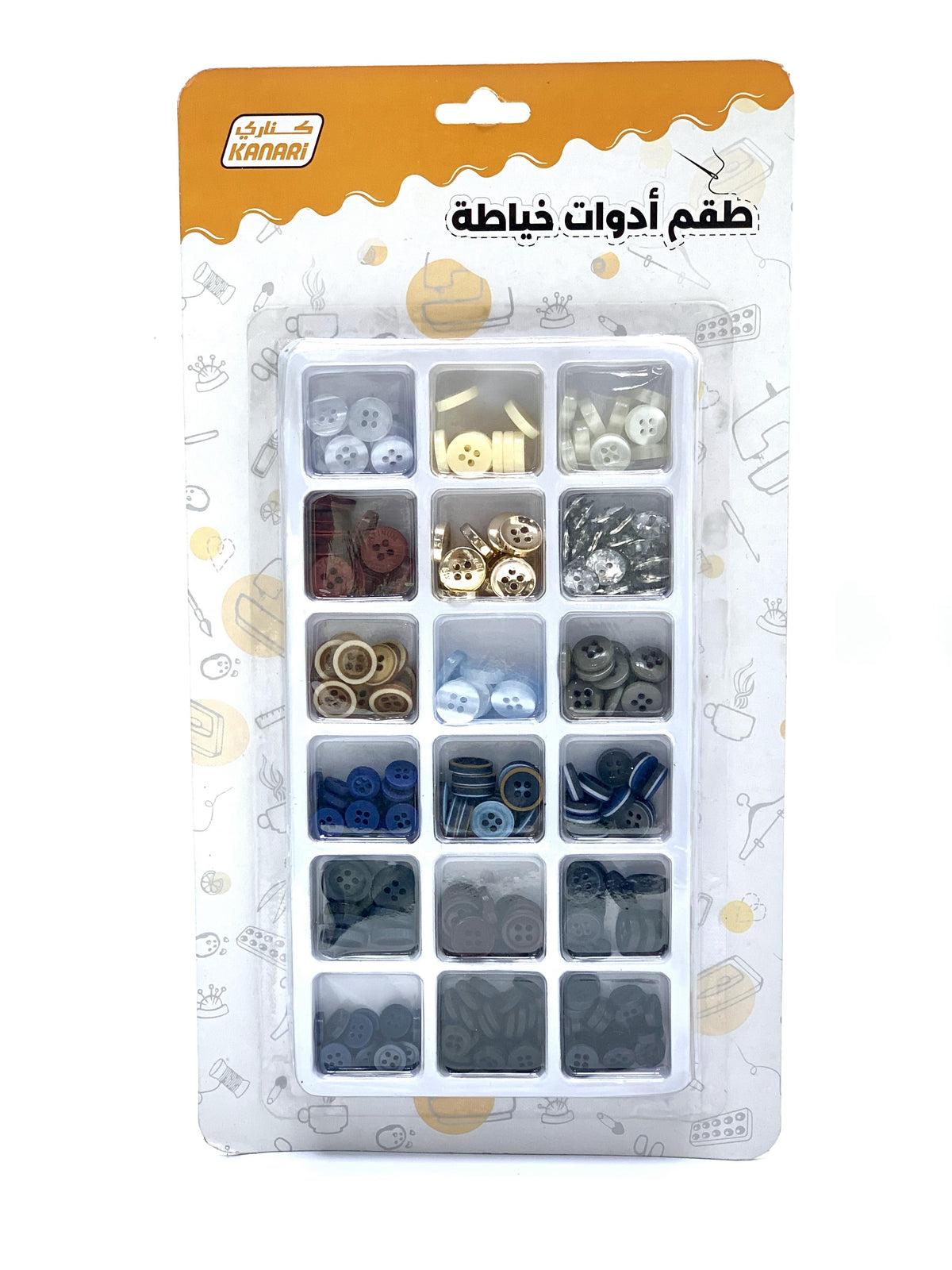 أزرار قماش متنوعة 18 لونًا 