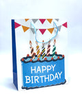 GIFT BAG BLUE WITH CAKE DESIGN