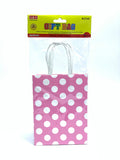 GIFT BAG PINK WITH WHITE DESIGN 4 PCS IN PACK