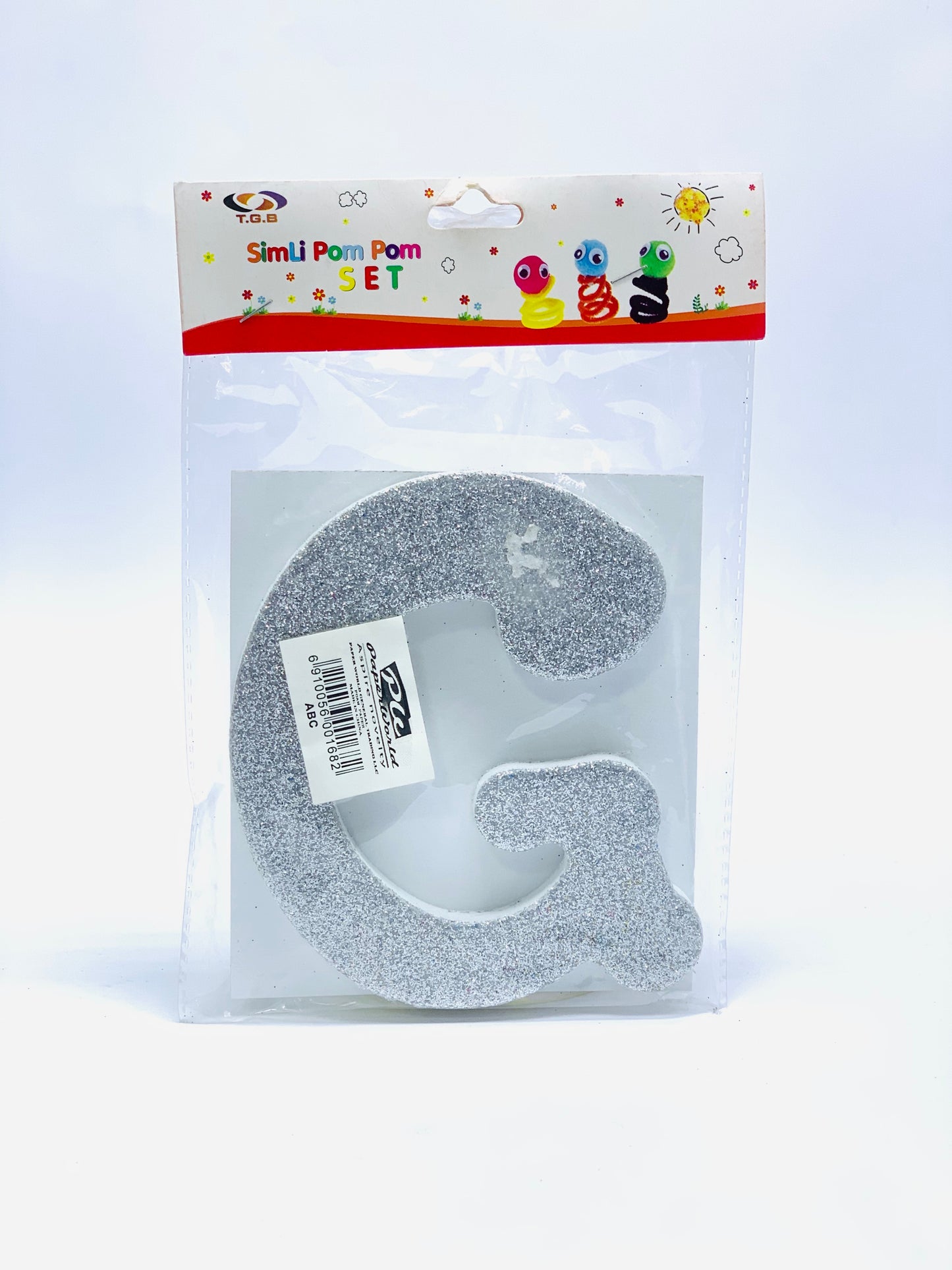 GLITTER FOAM LETTER G SILVER