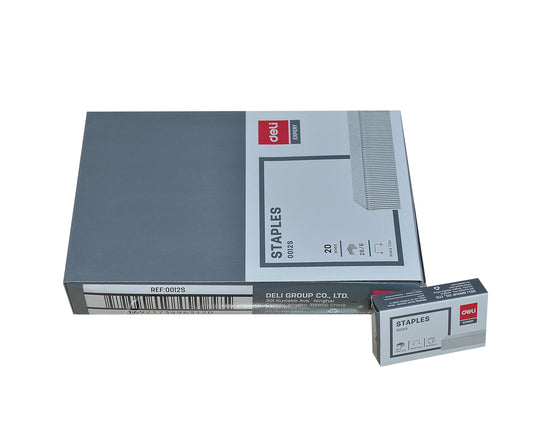 Deli E0012S 26/6 Staple Pins Box 1000-Pieces, Silver