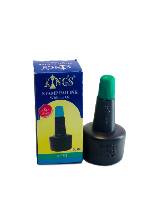 حبر الطوابع من كينجز لون أخضر بدون زيت 30 مل