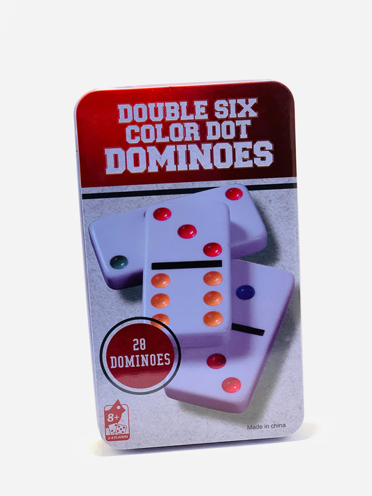 DOUBLE SIX COLOR DOTS DOMINOES