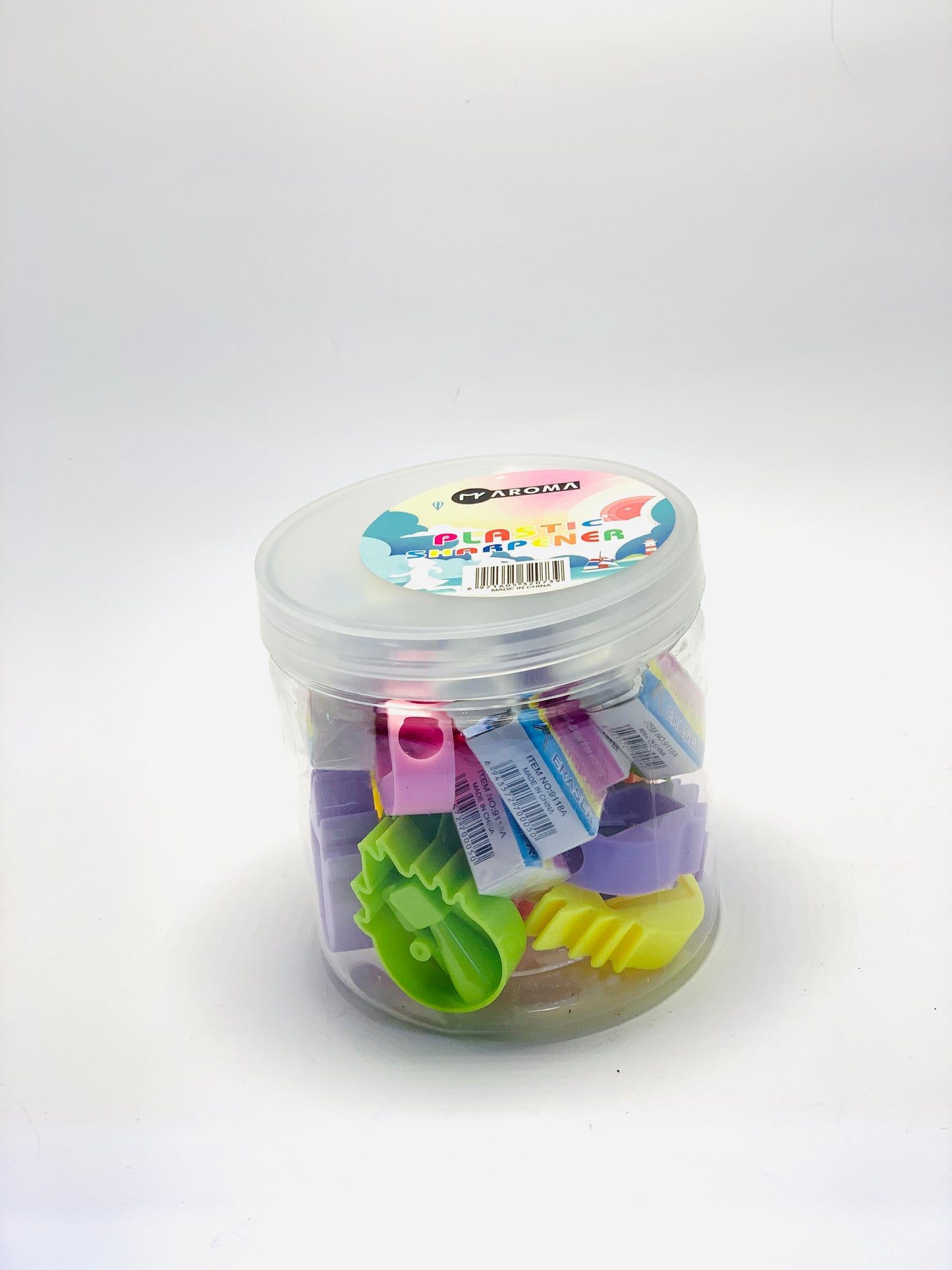 أروما مبراة بلاستيكية مع ممحاة