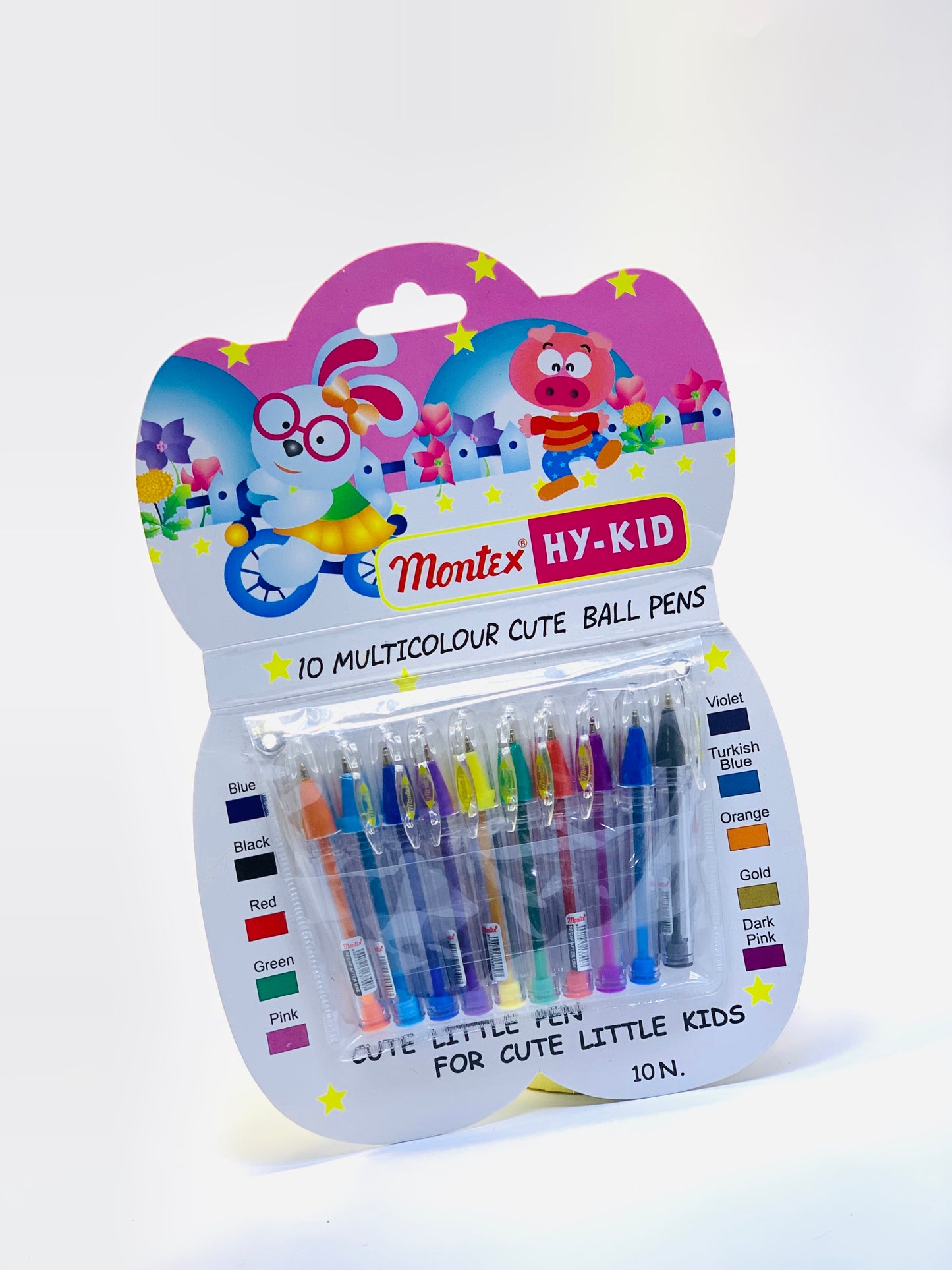 أقلام حبر متعددة الألوان، عبوة من 10 قطع