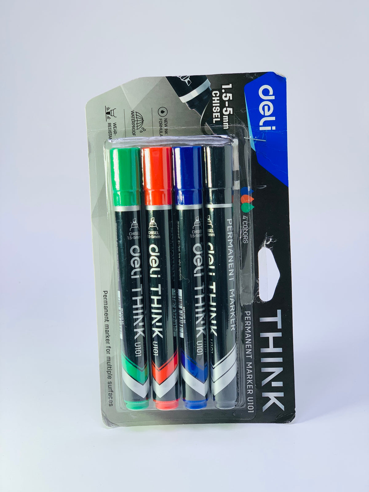 DELI THINK PERMANENT MARKER 1X4 COLORS