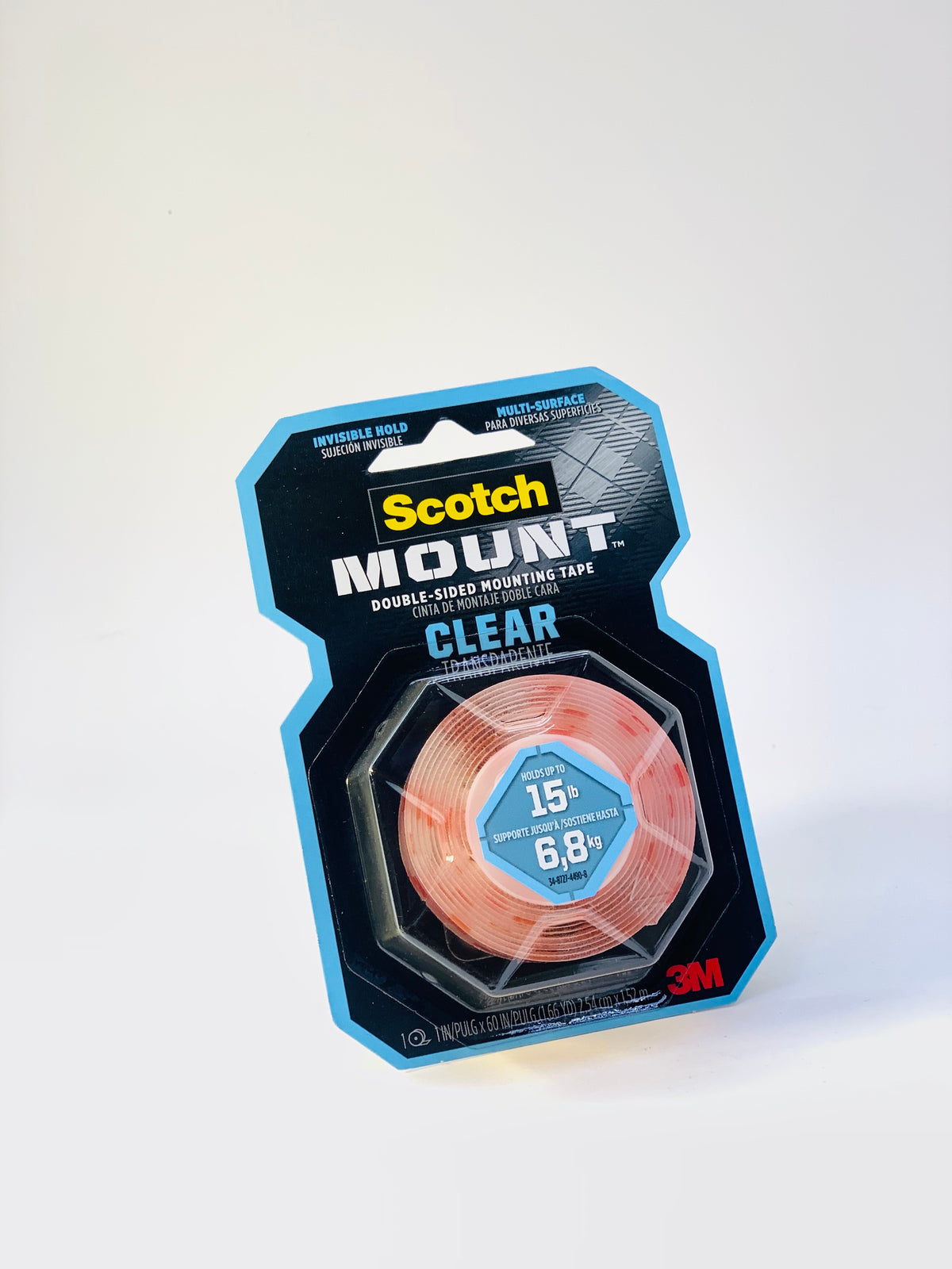 3M SCOTCH DOUBLE SIDED TAPE CLEAR 15LB