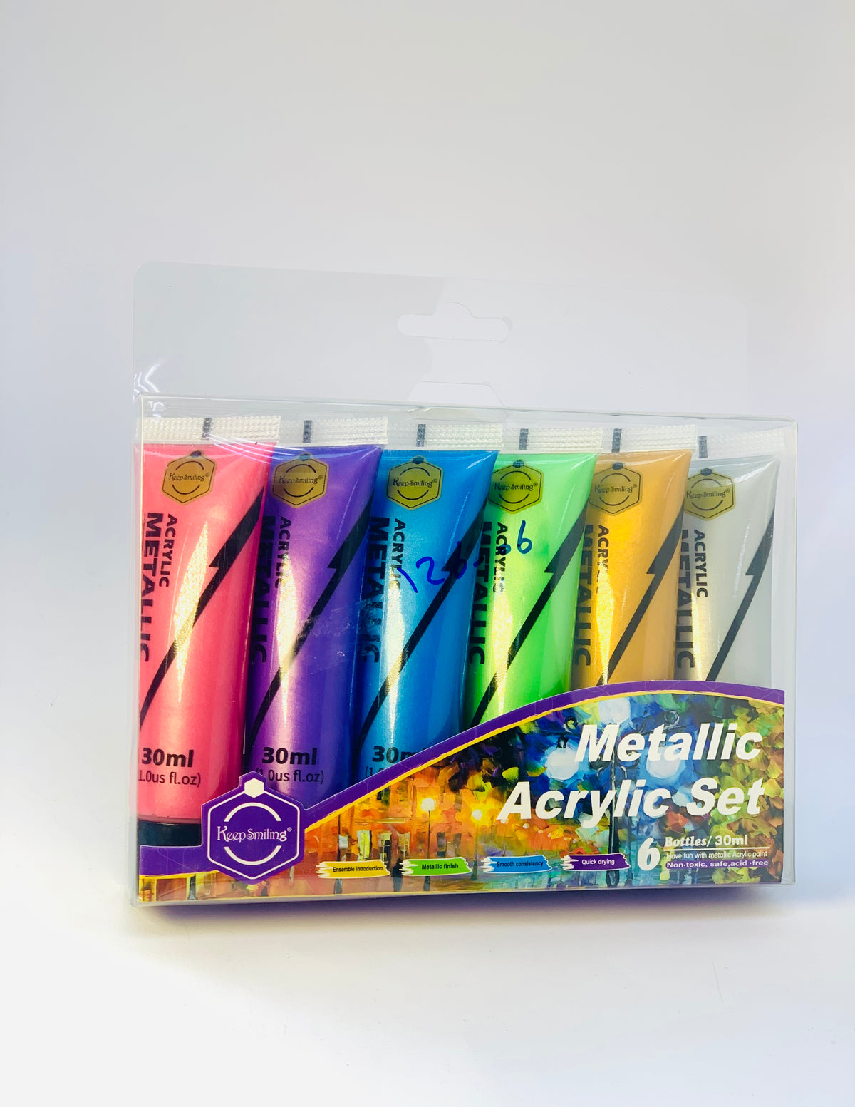 METALIC ACRYLIC SET 6 COLOR 30ML