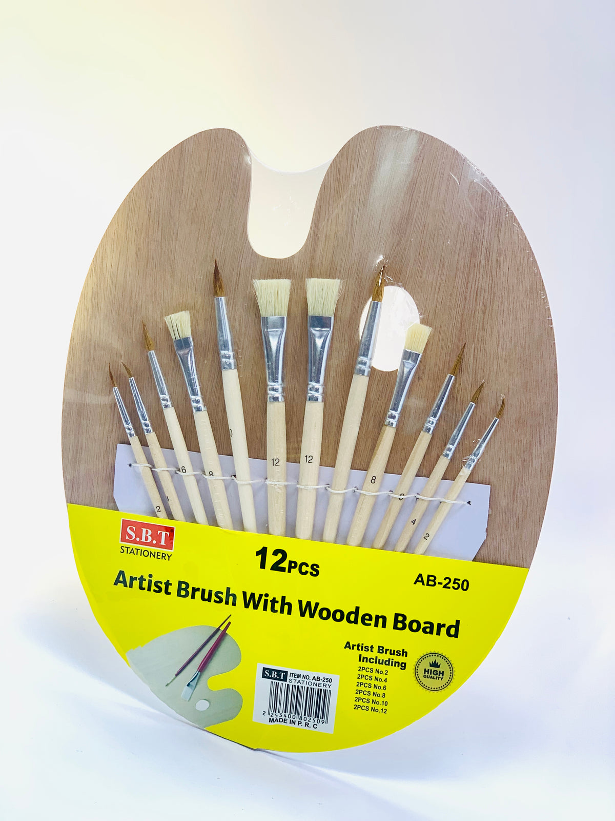 SBT 12 PCS ARTIST BRUSH WITH WOODEN BOARD