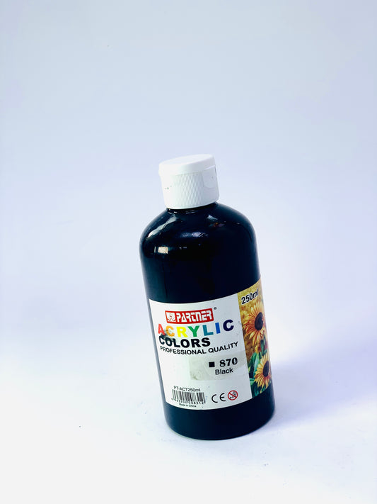 PARTNER ACRYLIC COLOR BLACK 250ML