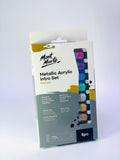 MONT MARTE Metallic Acrylic Paint Set 8 Piece x 18 ml Tubes, Lightfast Colors with Smooth Consistency and Opaque Metallic Finish.