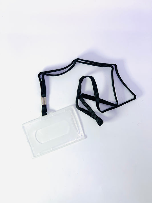 ID Card Holder with Lanyard COLOR BLACK