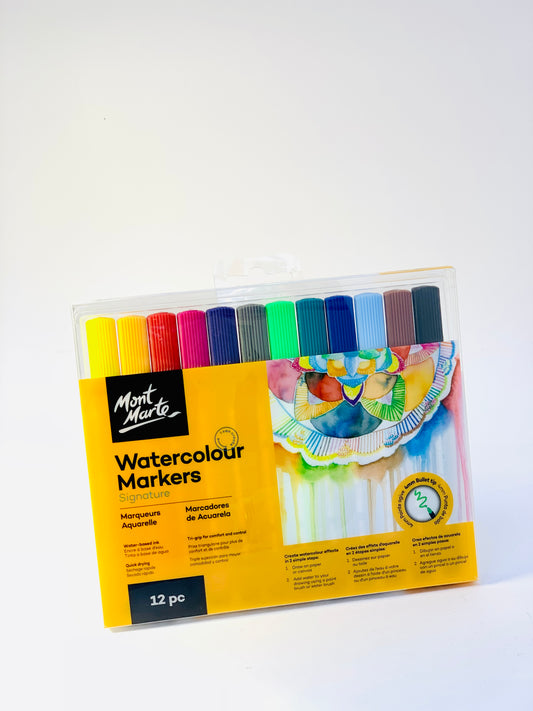 WATERCOLOUR MARKERS  12PCS