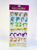 MOULTI  COLOR GLITTER ARABIC LETTER