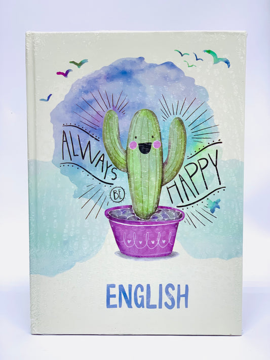 A4 ENGLISH 4 LINE NOTE BOOK WITH DESIGN HARD COVER