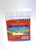 FABER CASTEL 12 FIBRE TIP COLOUR MARKERS 1X12