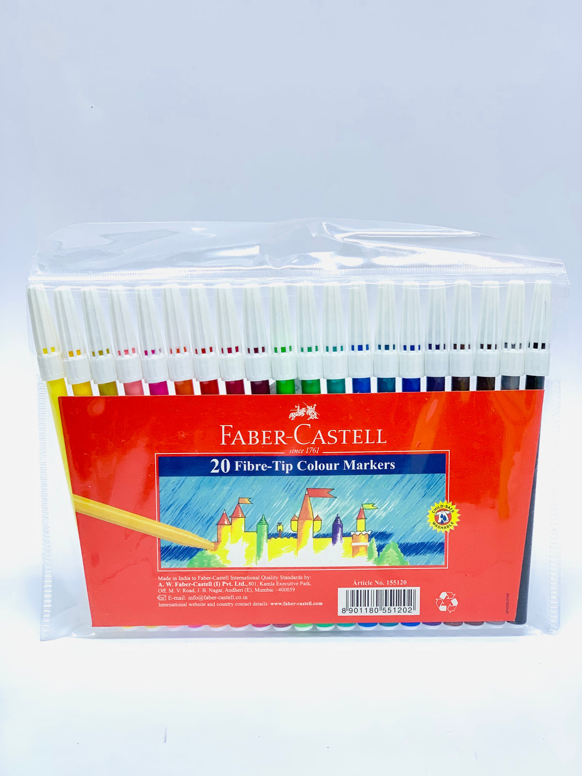 FABER CASTEL FIBRE TIP COLOUR MARKERS 1X20
