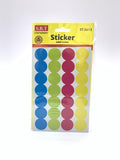 SBT ROUND MIX COLOUR STICKER 1X10 SHEETS