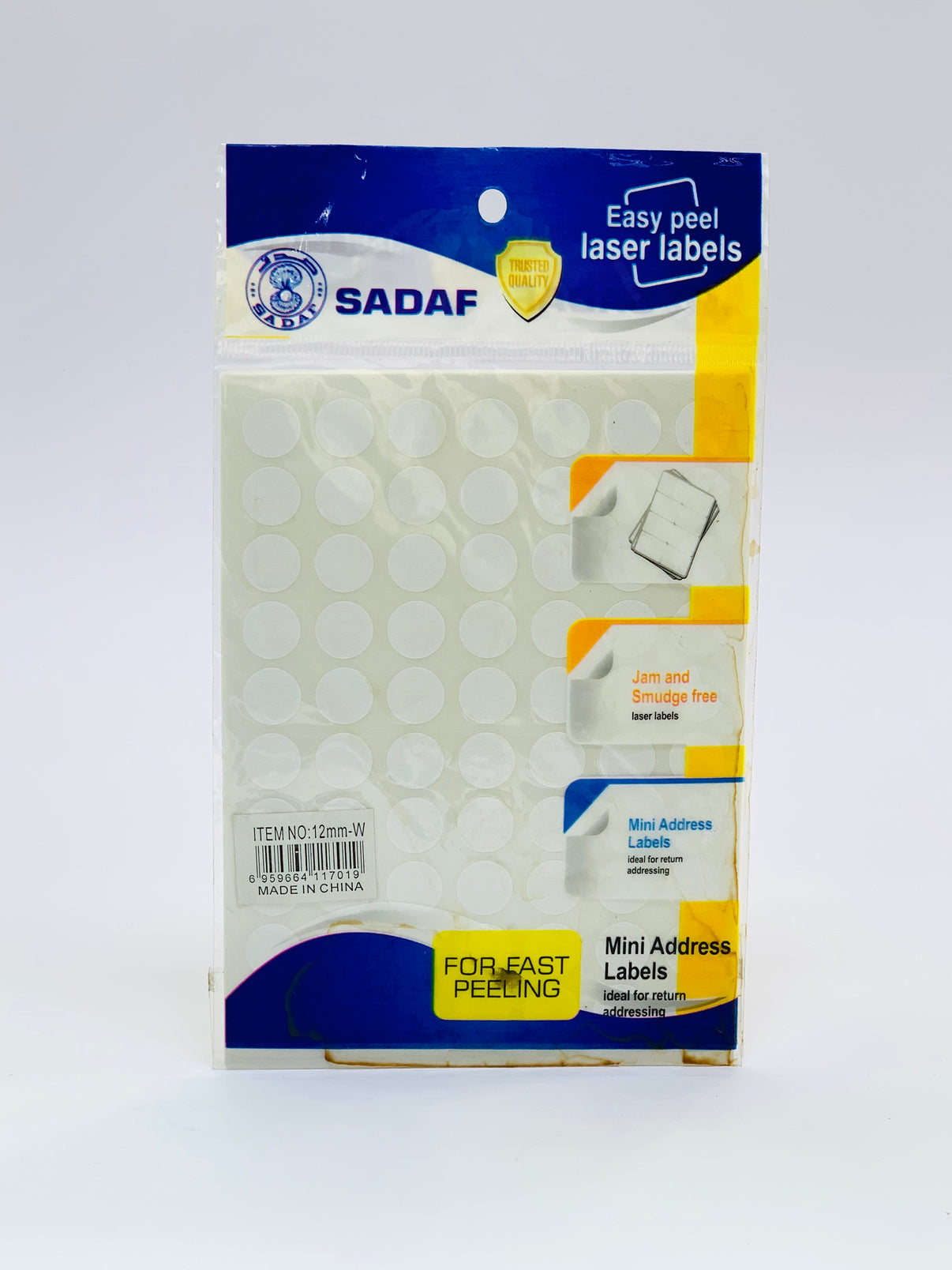 SADAF WHITE ROUND LABEL STICKER 1X10 SHEETS – AL NAHAR STATIONERY