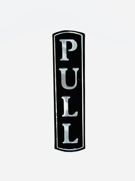 PULL SIGN STICKER BLACK
