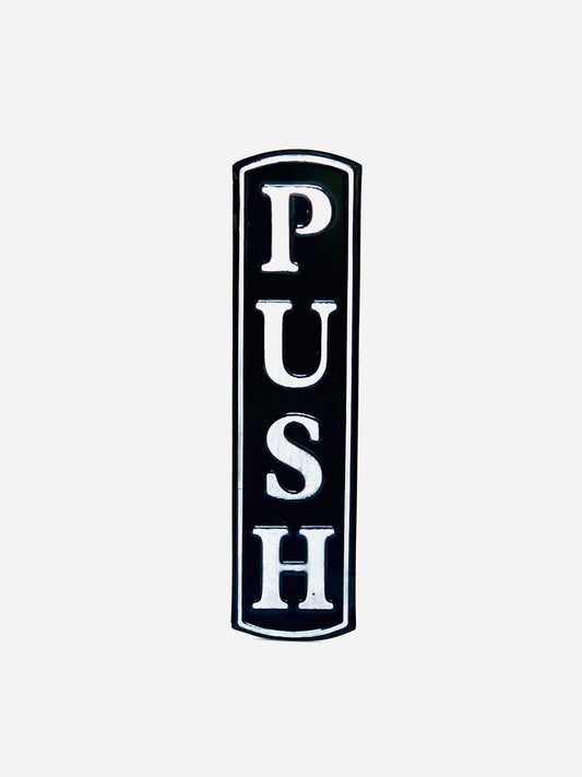 PUSH SIGN STICKER BLACK