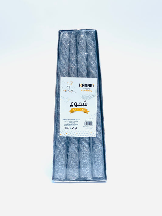 4PIECES KANARI GLITTER  SILVRE  CANDLE