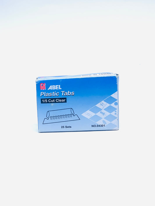 PLASTIC TABS 1/5 CUT CLEAR  25 SETS