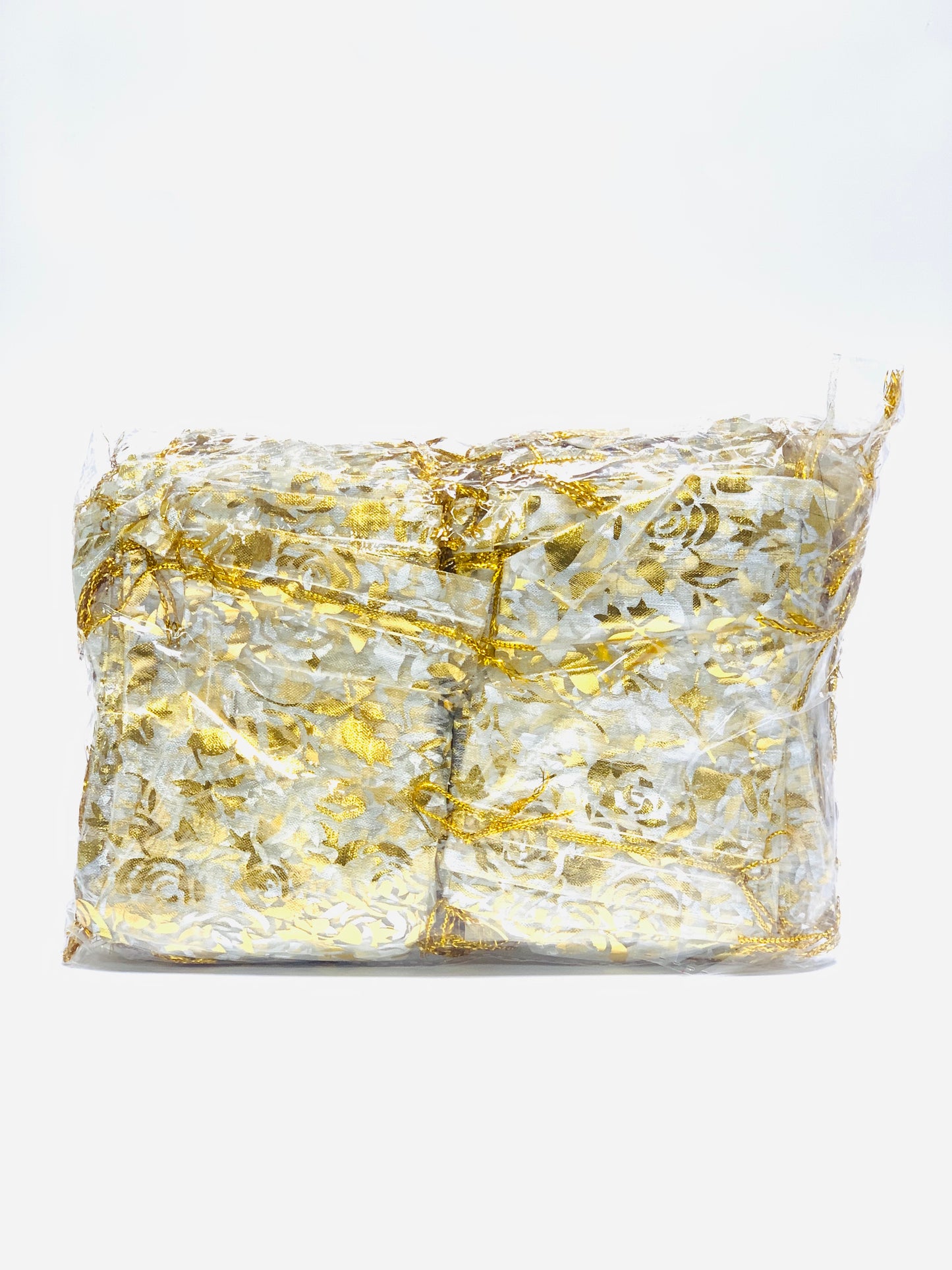 Transparent Organza Gift Bag Golden color