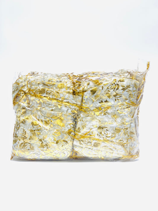 Transparent Organza Gift Bag Golden color