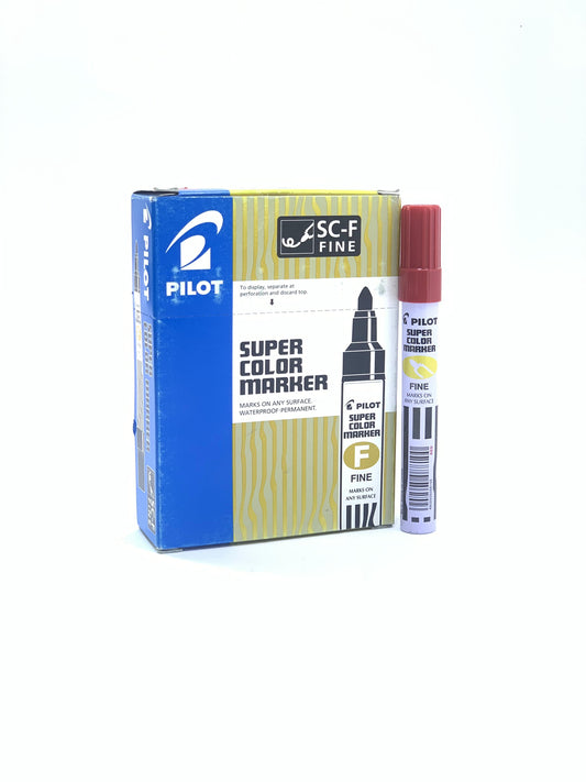 PILOT SUPER MARKER  BULLET TIP RED COLOR 12 PCS PACK