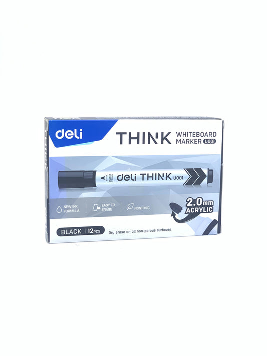 DELI WHITE BOARD MARKER BULLET TIP 2.0 MM BLACK