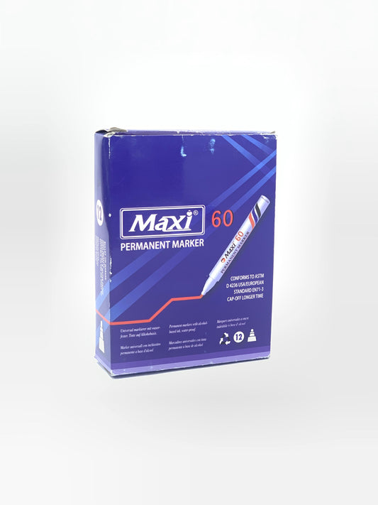 MAXI PERMANENT MARKER BLUE 12 PCS PACK