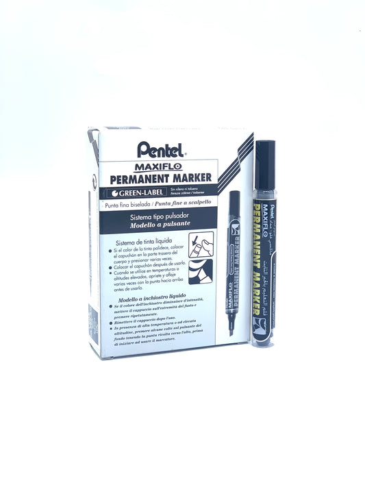 PENTAL MAXIFLO PERMANENT MARKER BLACK 12 PCS PACK