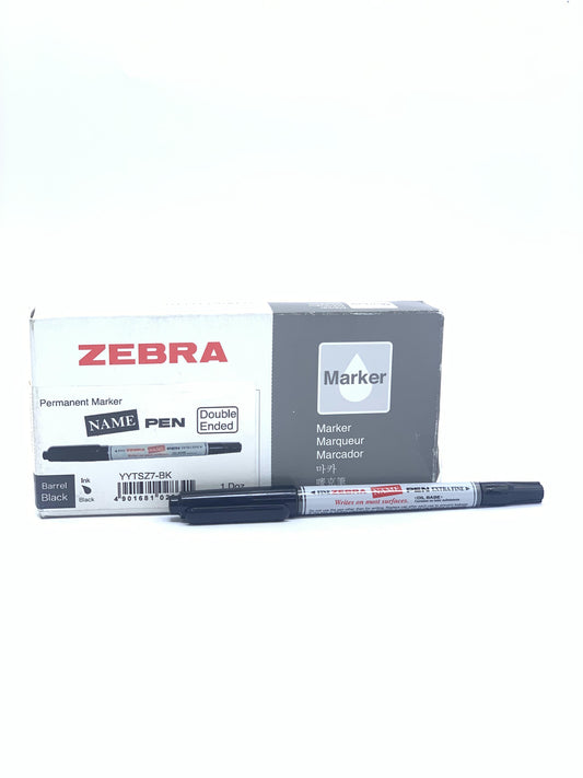 زيبرا توين قلم تحديد دائم 1X12 أسود