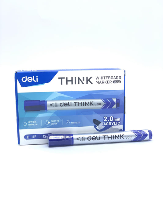 DELI WHITE BOARD MARKER BULLET TIP 2.0 MM BLUE 1X12
