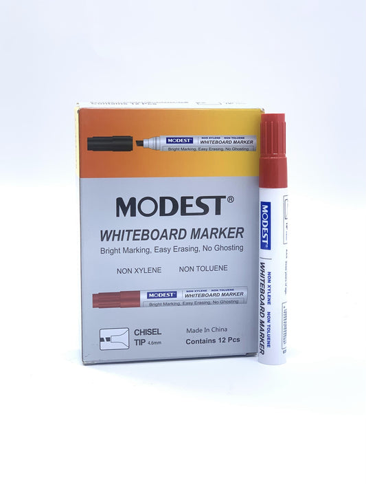 MODEST WHITE BOARD MARKER BULLET TIP RED 1X12