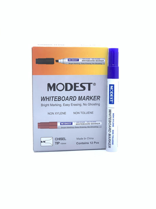 MODEST WHITE BOARD MARKER CHIESEL  TIP BLUE 1X12