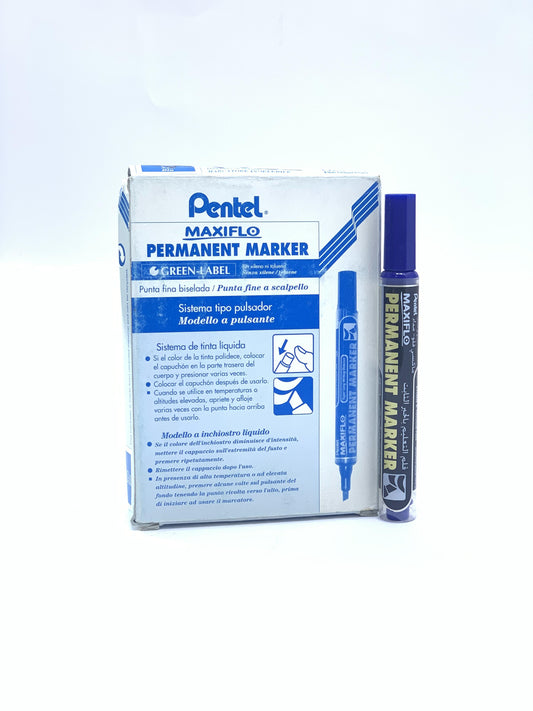 PENTAL MAXIFLO PERMANENT MARKER BLUE 1X12 CHIESEL TIP