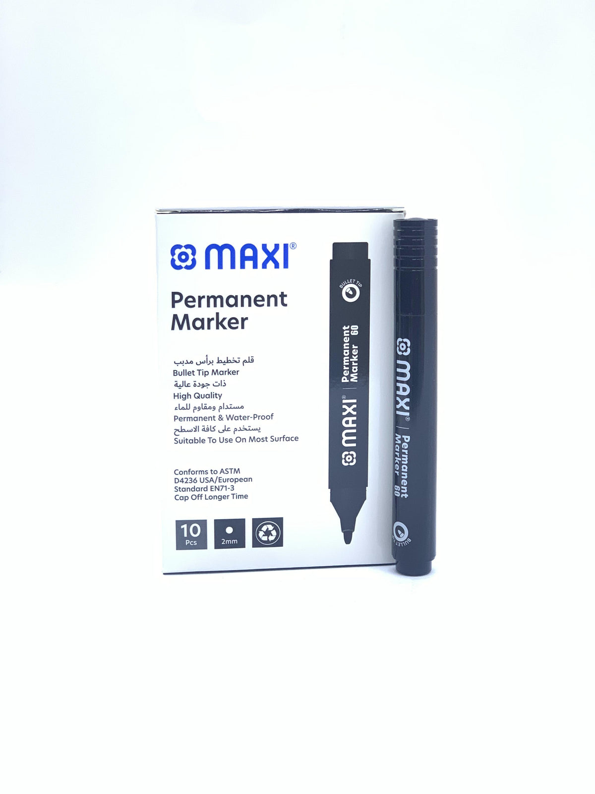 MAXI PERMANENT MARKER BLACK 1X12BULLET TIP