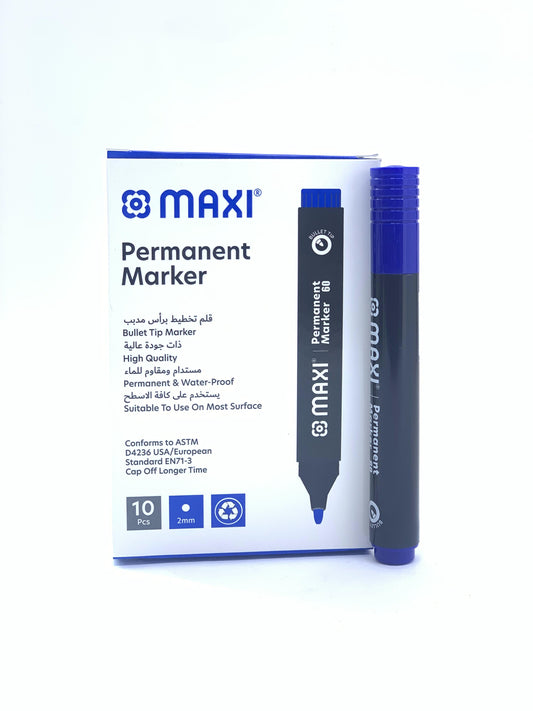 MAXI PERMANENT MARKER BLUE BULLET TIP 1X12