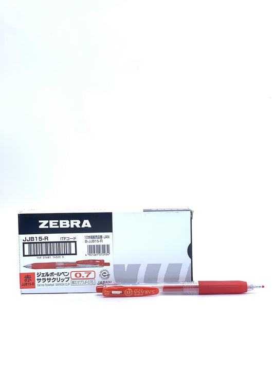 Zebra 12-Piece Sarasa Clip Gel Ink Rollerball Pen Set, 0.7mm, Red